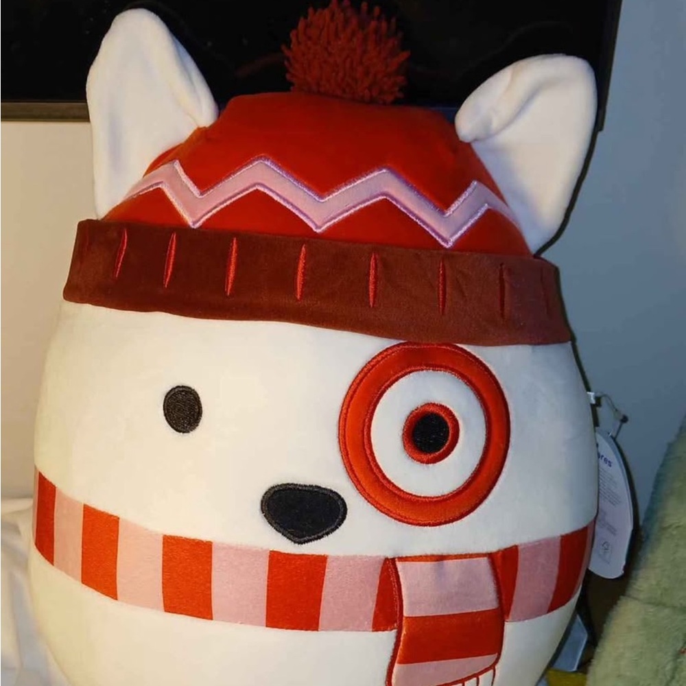 Squishmallows Bullseye Plush with Red Scarf